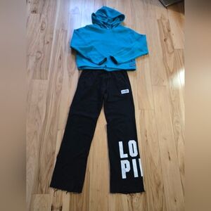 PINK Victoria's Secret Teal Hoodie & Sweat Pants, XS